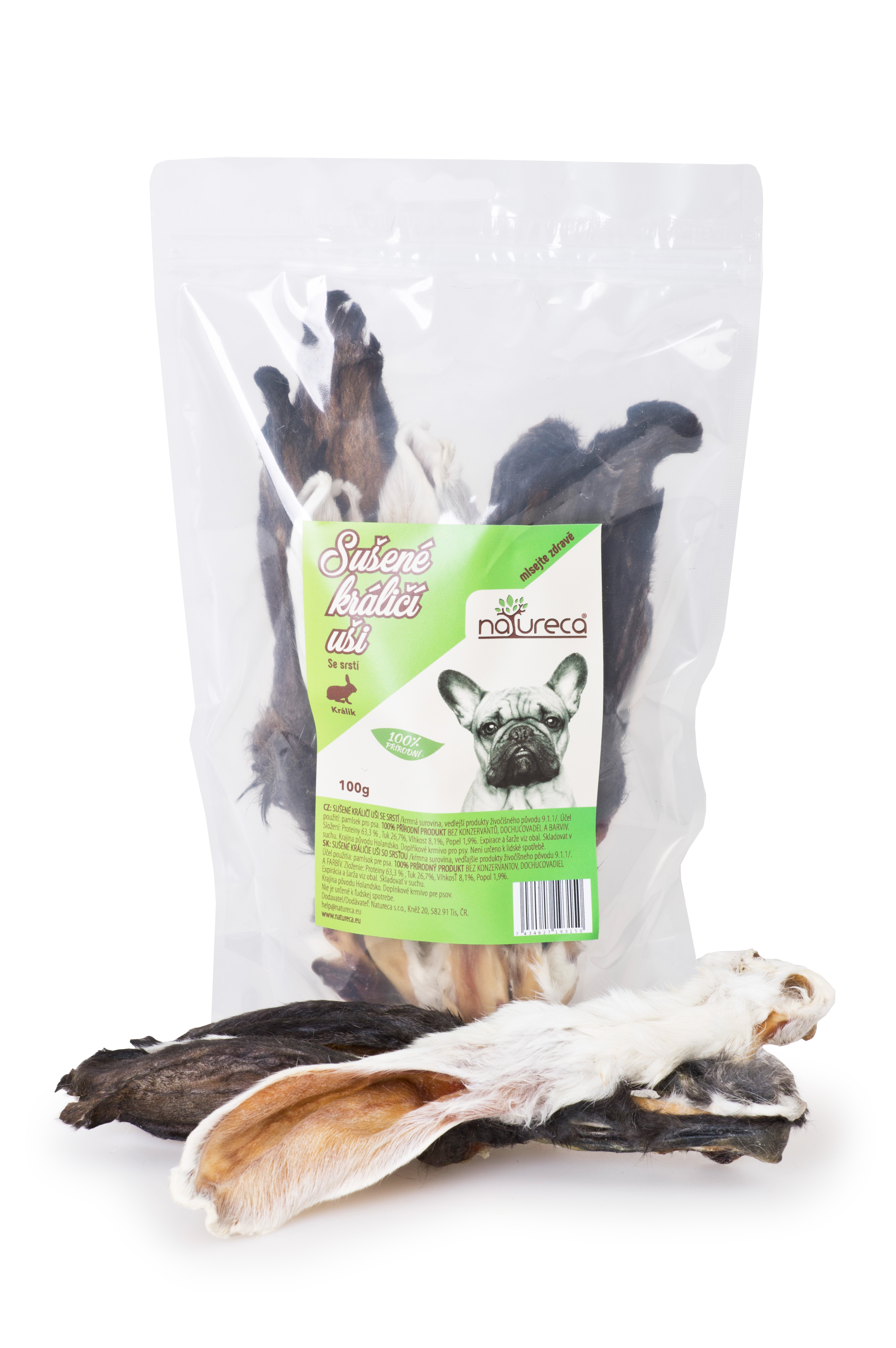 Králičí uši SE SRSTÍ sušené 1kg