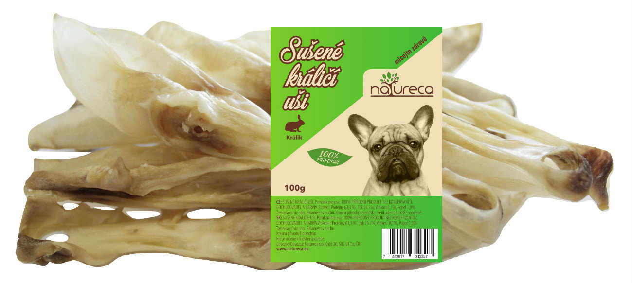 Králičí uši hladké sušené 500g
