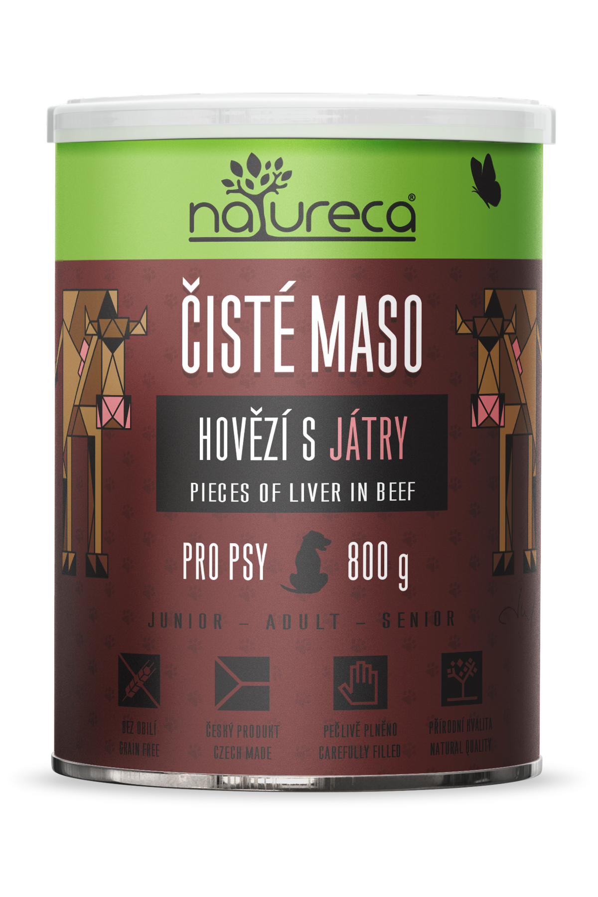 Hovězí s játry 800g - Čisté maso pro psy, konzerva