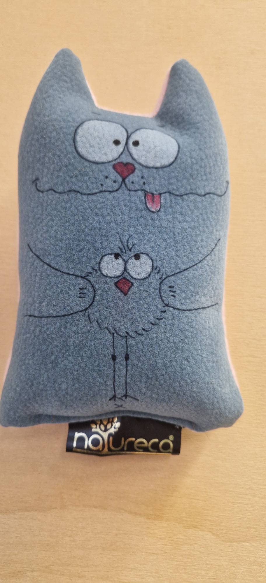 Hračka pro kočky ŇUFINKA, šedá, ptáček