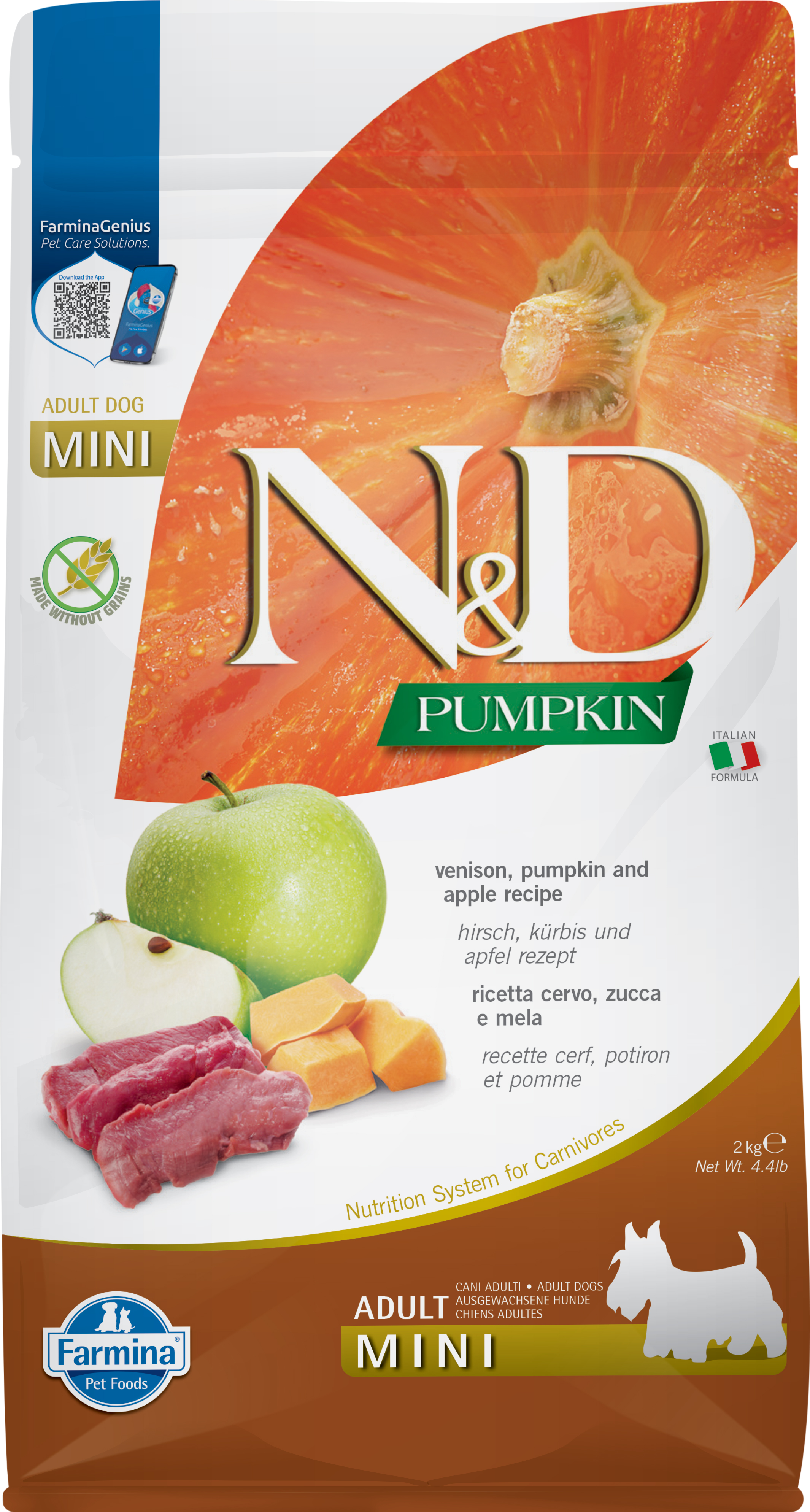 N&D Pumpkin DOG Adult Mini Venison & Apple 2kg !!! EXPIRACE 05-09-2025 !!!