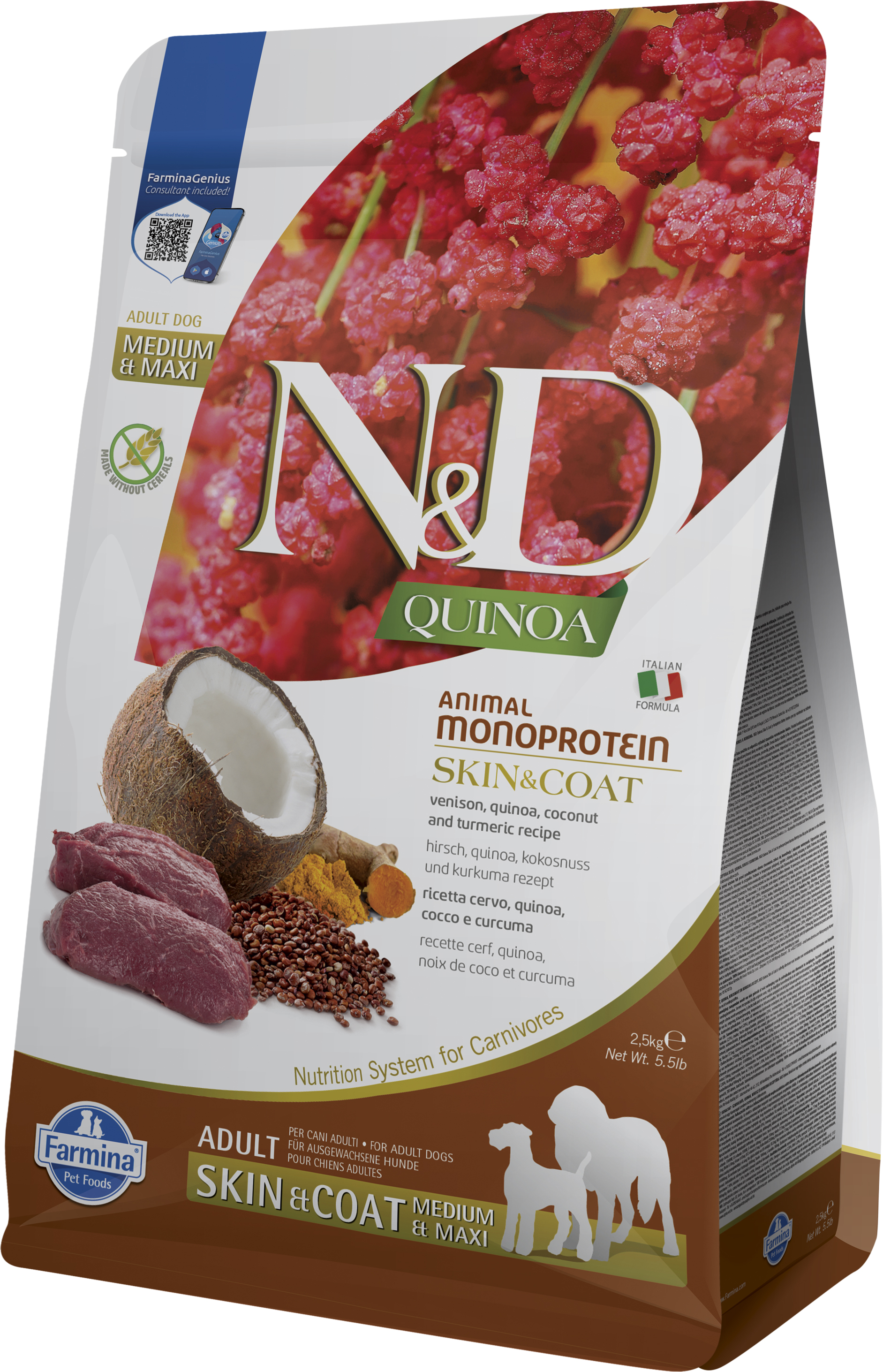 N&D Quinoa DOG Skin&Coat Venison Adult M/L 2,5kg !!! EXPIRACE 20-09-2025 !!!