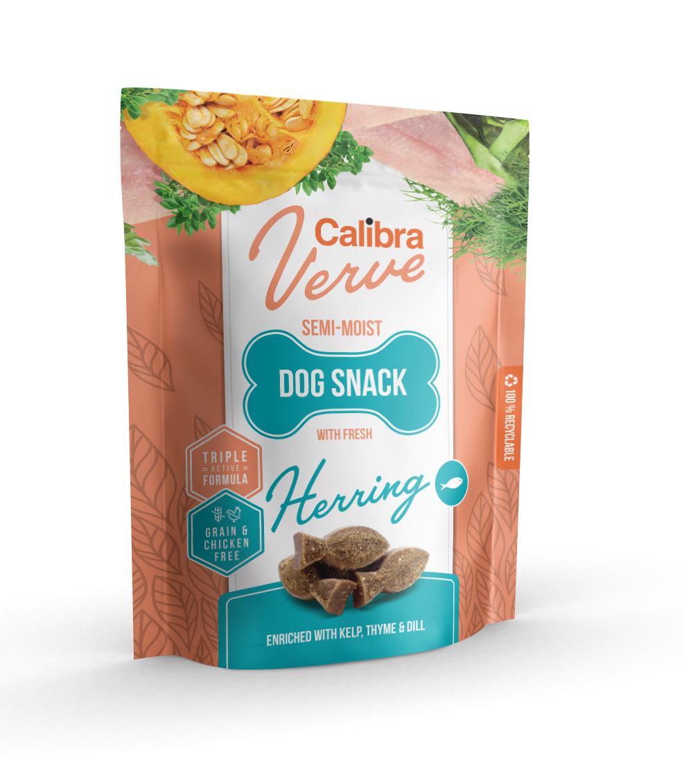 Calibra Dog Verve Semi-Moist Snack Fresh Herring 150g, !!!EXPIRACE 05/2026 !!!