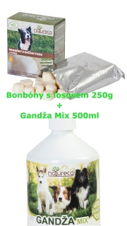 Bonbóny z ovčího tuku losos Maxi 250gr+ Gandža Mix 500ml/EXPIRACE 07-08-2023/