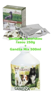 Bonbóny z ovčího tuku m.řasa Maxi 250gr.+Gandža Mix 500ml /EXPIRACE 07-08-2023/