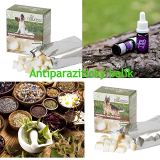 Antiparazitický balík- bonbóny s česnekem Maxi 250g+Parazit Plus 100g+Sérum 10ml